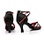 olcso Latin cipők-Női Latin cipő Báli Salsa Cipő Vonal tánc Teljesítmény Otthoni Professzionális Szatén Alap Szandál Csat Egyszínű Fém csat Leopárd Meztelen Fekete és vörös