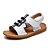 preiswerte Jungenschuhe-Jungen Sandalen Klettverschluss Leder Komfort Sommer Schwarz / Weiß / Gelb / TR