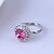 cheap Rings-Women&#039;s Statement Ring Red Fuchsia Pink Silver Plated Party Jewelry Adjustable