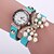 abordables Relojes pulsera-Mujer Reloj de Moda Reloj Pulsera Cuarzo Piel Banda Analógico Flor Negro / Blanco / Azul - Verde Rosa Azul Claro Un año Vida de la Batería / Tianqiu 377