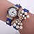 cheap Bracelet Watches-Women&#039;s Fashion Watch Bracelet Watch Quartz Leather Band Analog Flower Black / White / Blue - Green Pink Light Blue One Year Battery Life / Tianqiu 377