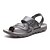 cheap Men&#039;s Sandals-Aokang Men&#039;s Leather Slippers Black