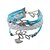 preiswerte Armband-Damen Bettelarmband Wickelarmbänder Lederarmbänder Mehrlagig Seil Vogel Blattform Eule damas Personalisiert Grundlegend Modisch Mehrlagig Paracord Armband Schmuck Leicht Grün / Blau / Blasse Rosa Für