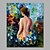 olcso Portrék-Hang festett olajfestmény Kézzel festett - Meztelen Modern Kerettel / Nyújtott vászon