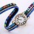 preiswerte Armbanduhren-Damen Modeuhr Armband-Uhr Quartz Leder Band Analog Blume Schwarz / Weiß / Blau - Rot Golden Hellblau