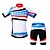 billige Klærsett for menn-WOSAWE Kortermet Sykkeljersey med shorts - Svart / Blå Sykkel Shorts Jersey Fôrede shorts Pustende 3D Pute Fort Tørring Anatomisk design Tilbake Lomme sport Polyester Spandex Silikon Klær / Elastisk