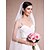 cheap Wedding Veils-One-tier Cut Edge / Lace Applique Edge Wedding Veil Cathedral Veils 53 Appliques 104.33 in (265cm) Lace / Tulle