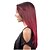 זול פיאות סינטטיות אופנתיות-פאות סינתטיות ישר ישר עם פוני פאה ארוך יין כהה שיער סינטטי בגדי ריקוד נשים שורשים כהים אדום