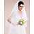 cheap Wedding Veils-Three-tier Lace Applique Edge Wedding Veil Elbow Veils / Fingertip Veils / Chapel Veils with Appliques / Scattered Bead Floral Motif Style Lace / Tulle / Classic