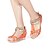 cheap Women&#039;s Sandals-Women&#039;s Summer Leather Casual Low Heel Orange