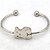 cheap Bracelets-Bear Design Stainless Steel Cuff Bangle Adjustable Size