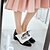 abordables Zapatos Oxford de mujer-Mujer Oxfords Tallas Grandes Con Cordón Talón de bloque Tacón Cuadrado Vestido Oficina y carrera Cuero Patentado Semicuero Otoño Primavera Blanco Negro