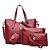 preiswerte Taschensets-Damen Taschen PU Tragetasche / Abdeckung 4 Stück Geldbörse Set Solide Braun / Rot / Blau