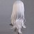 זול פאה לתחפושת-פאות סינתטיות מתולתל גלי טבעי Kardashian סגנון תספורת אסימטרית פאה כסף שיער סינטטי בגדי ריקוד נשים שיער טבעי לבן פאה בינוני ארוך