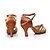 voordelige Latin dansschoenen-Dames Latin schoenen Ballroom schoenen Salsa schoenen Line dance Prestatie Voor Binnen Professioneel Satijn Standaard Sandalen Gesp Effen kleur Gesp Luipaard Naakt ブラックとレッド