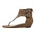 cheap Women&#039;s Sandals-Women&#039;s Suede Summer Gladiator Flat Heel Rivet Black / Khaki