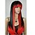 cheap Costume Wigs-Cosplay Costume Wig Synthetic Wig Straight kinky Straight kinky straight Straight Asymmetrical Wig Long Rainbow Synthetic Hair Women&#039;s Natural Hairline Red Black