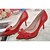 billige Højhælede sko til kvinder-Damer Hæle Komfort PU Efterår Afslappet Rosette Stilethæl Sort Grå Rød Lys pink 7,5-9,5 cm