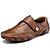 cheap Men&#039;s Slip-ons &amp; Loafers-Men&#039;s Shoes Leather Spring / Summer / Fall Comfort Flat Heel Black / Brown