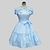זול שמלות לוליטה-נסיכות לוליטה מתוקה שמלות בגדי ריקוד נשים בנות כותנה Japanese תחפושות Cosplay כחול / ורוד אחיד פרפר מעל הברך / שמלה / שמלה