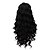זול פאות סינתטיות-שיער סינטטי פאות מסולסל ללא מכסה קרנבל פאה ליל כל הקדושים פאה ארוך שחור