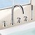 billige Badekraner-Badekarskran - Moderne Krom Romersk kar Keramisk Ventil Bath Shower Mixer Taps / Tre Håndtak fem hull