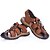 abordables Sandales Homme-Homme Chaussures Cuir Nappa Printemps Eté Automne Confort pour Athlétique Décontracté Bureau et carrière De plein air Habillé Noir Marron