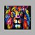 זול ציורי בעלי חיים-ציור שמן צבוע-Hang מצויר ביד - אומנות פופ מודרני כלול מסגרת פנימית / בד מתוח