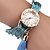 preiswerte Armbanduhren-Damen Modeuhr Armband-Uhr Quartz Stoff Band Blau Braun Khaki