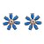 abordables Boucles d&#039;oreilles-Clair Clair - Fleur Vert / Bleu / Rose Pour