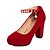 cheap Women&#039;s Heels-Women&#039;s Shoes Leatherette Chunky Heel Heels Heels Wedding / Office &amp; Career / Party &amp; Evening Black / Red