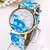 abordables Relojes de moda-Mujer Reloj de Pulsera Cuarzo Múltiples Colores Gran venta Analógico damas Flor Moda - Azul-Amarillo Negro / Amarillo Morado