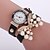 cheap Bracelet Watches-Women&#039;s Fashion Watch Bracelet Watch Quartz Leather Band Analog Flower Black / White / Blue - Green Pink Light Blue One Year Battery Life / Tianqiu 377