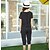 cheap Women&#039;s Jumpsuits &amp; Rompers-Women&#039;s Striped White / Black Jumpsuits,Casual / Day Round Neck Short Sleeve