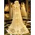 preiswerte Hochzeitsschleier-Einschichtig Spitzen-Saum Hochzeitsschleier Kathedralen Schleier Mit Stickerei Spitze Tüll