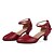 abordables Zapatos de salón y de baile moderno-Mujer Zapatos de Baile Moderno Salón Tacones Alto Hebilla Tacón Cubano Negro Rojo Plata Hebilla / Cuero / EU37