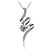 cheap Necklaces-Trendy Jewelry 925 Real Silver Chain Slide Line Shaped Pendant Small Snake Necklace Rhinestone High Quality