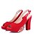 abordables Sandalias de mujer-Mujer Zapatos Semicuero Primavera / Verano / Otoño Tacón Cuadrado Hebilla Negro / Rojo / Azul
