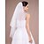 cheap Wedding Veils-Two-tier Cut Edge Wedding Veil Elbow Veils with 39.37 in (100cm) Tulle / Angel cut / Waterfall