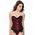 abordables Lingerie sexy-Lacet Grande Taille / Corset - Jacquard Femme Dentelle Brun claire Rouge Rose S M L / Super sexy