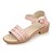 זול סנדלי נשים-נעלי נשים-סנדלים-דמוי עור-נוחות-ורוד / לבן / בז&#039;-קז&#039;ואל / מסיבה וערב / שמלה-עקב עבה