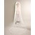 cheap Wedding Veils-One-tier Lace Applique Edge Wedding Veil Cathedral Veils with Embroidery Lace / Tulle / Angel cut / Waterfall