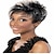 olcso Szintetikus, trendi parókák-Szintetikus parókák Egyenes Göndör Göndör Egyenes Paróka Rövid Szürke Szintetikus haj 6 hüvelyk Női Afro-amerikai paróka Szürke hajvidítani