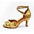 preiswerte Lateinamerikanische Schuhe-Damen Latin Kunstleder Sandalen Innen Schnalle Keilabsatz Schwarz Weiß Gold Keine Maßfertigung möglich