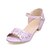 preiswerte Damensandalen-Damen / Mädchen Schuhe Kunstleder Frühling / Sommer Blockabsatz Schnalle / Ausgehöhlt / Blume Weiß / Purpur / Rosa / Party &amp; Festivität