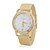 זול שעונים אופנתיים-בגדי ריקוד נשים שעוני אופנה יהלוםSimulated שעון קווארץ זהב אנלוגי לבן שחור