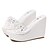 abordables Sandalias de mujer-Mujer Zapatos Semicuero Confort Tacón Cuña Para Blanco Plata Rosa Dorado