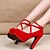 cheap Women&#039;s Heels-Women&#039;s Wedding Party &amp; Evening Buckle Stiletto Heel Fleece Black Red
