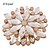 cheap Brooches-D Exceed Pink Round Alloy Silver Plated Brooches Pins Acrylic Beads Inlaid Jewelry Accessories Brooches Pins