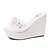 זול סנדלי נשים-נשים נעליים דמוי עור נוחות עקב וודג&#039; עבור לבן כסף ורוד מוזהב